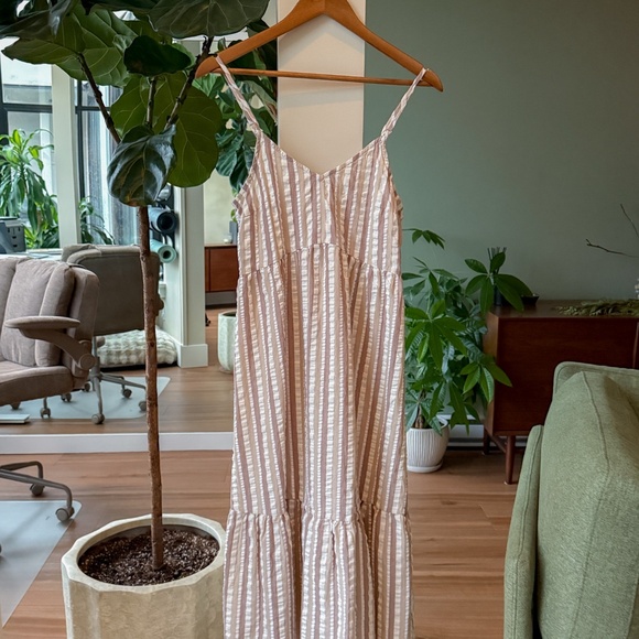 Midi a-line striped summer dress - Picture 2 of 6